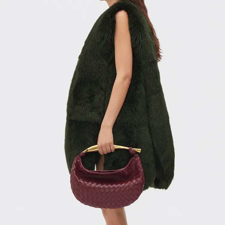 Bottega Veneta Sardine Intrecciato Top Handle Small Barolo-5
