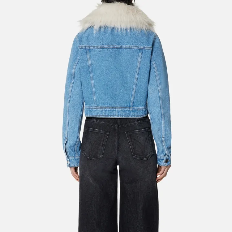 AMIPARIS Cropped Coats Women's Blue-2
