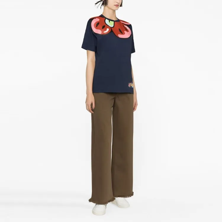 KENZO Printed Neck T Shirt 'Blue'-3