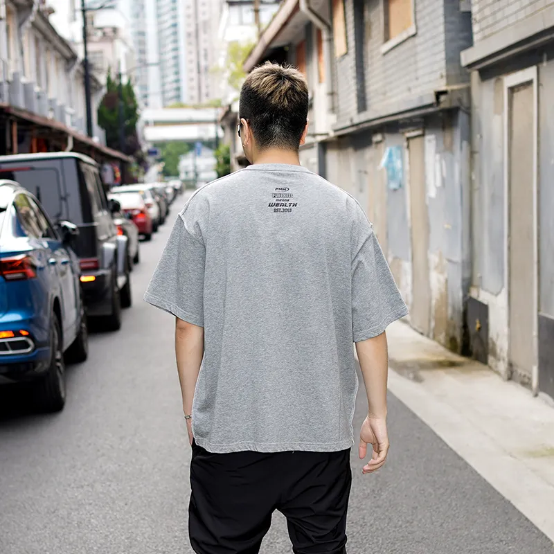 P.M.W SS21 Straight T Shirt Men's Heather Gray-2