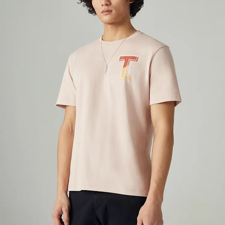 Timberland T Shirts Men Light Pink-2