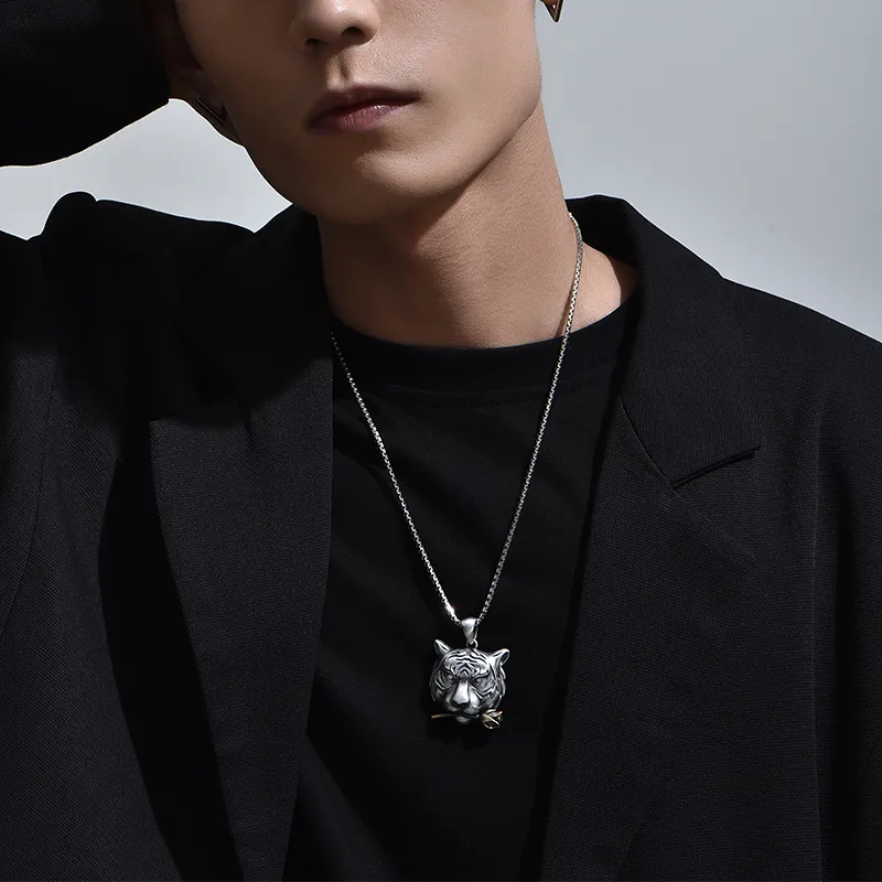 MYSH Necklaces Men Tiger Pendant-5
