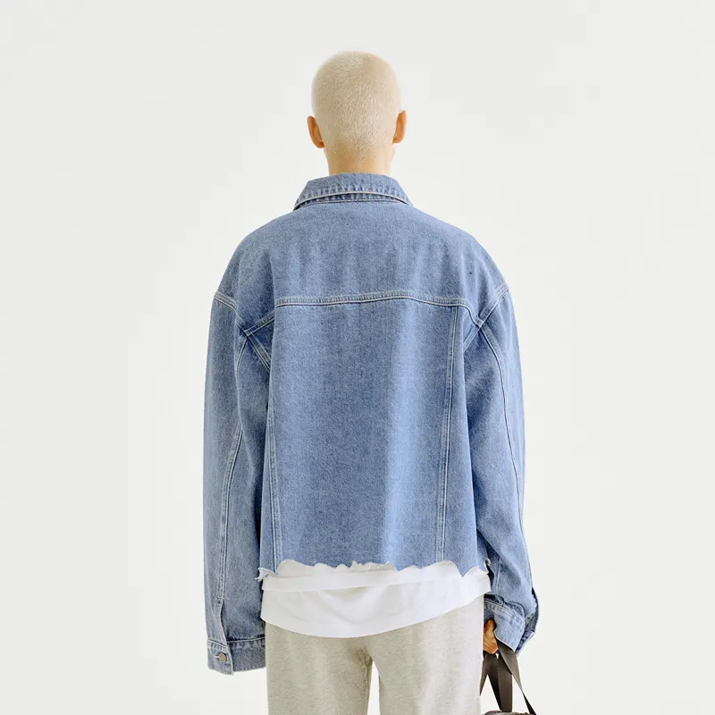 STNW Loose Fit Denim Jacket Unisex Blue-3