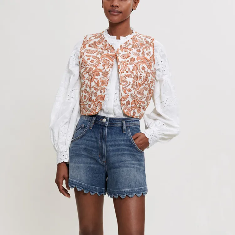 Maje Denim Shorts Women's Blue-3