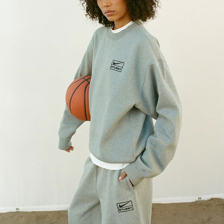 関税込★Stussy★STUSSY & NIKE ACID WASH FLEECECREW dark grey Nike X Stussy Crew Fleece XS - POIZON