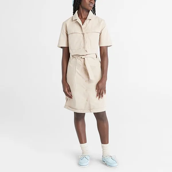 Timberland Short Sleeved Dress Women's Light Mud-1
