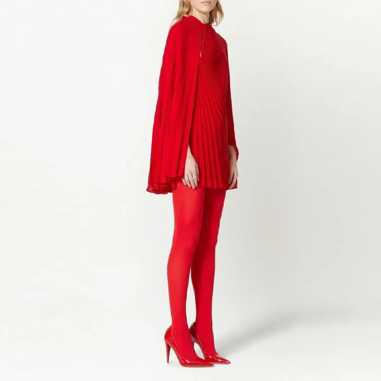 Valentino Long-Sleeved Dresses Women's Red-3