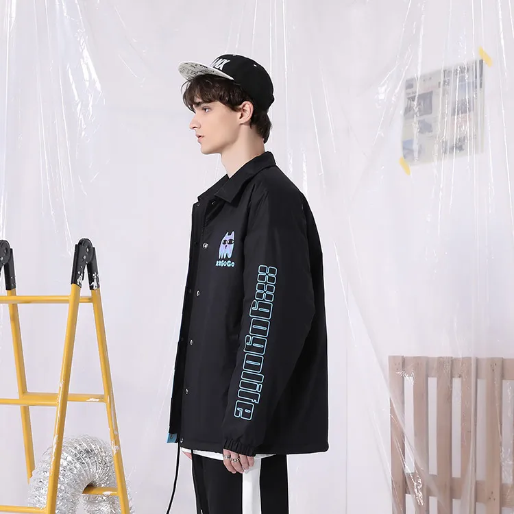 XXGOGO Cartoon Letter Lapel Loose Fit Puffer Jacket Unisex-4