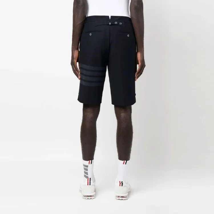 THOM BROWNE 4 Bar Striped Bermuda Shorts-5