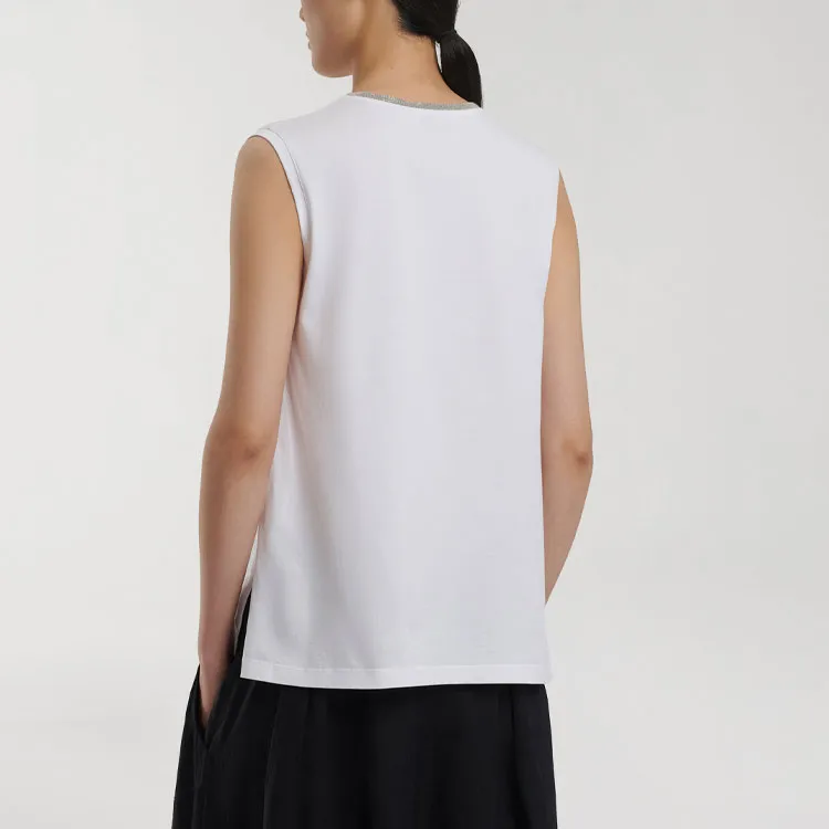 Fabiana Filippi V Neck Embellished Sleeveless Top-3