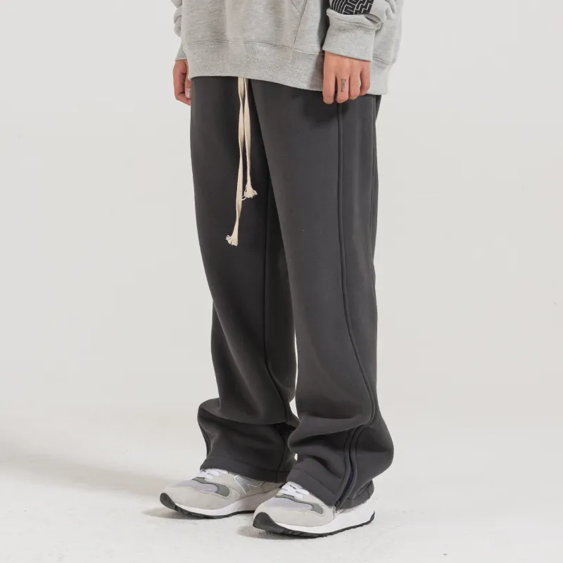 UFZ Thickened And Fleece-Lined Casual Pants Winter Unisex Dark Gray-5