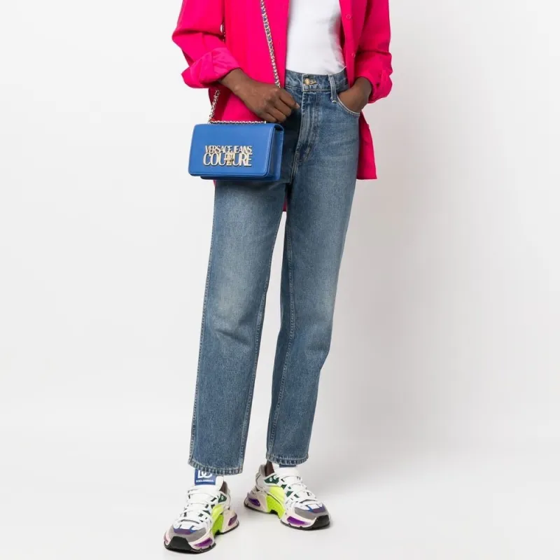 VERSACE JEANS COUTURE Polyurethane Shoulder Bag Crossbody Bag Women's Blue-2