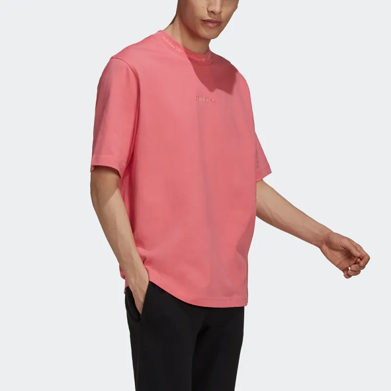 Adidas Originals Drop Shoulder Sleeve T Shirt Men's Rose Red-3
