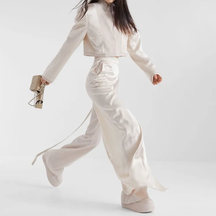FENDI Cropped Satin Suit Jacket-2
