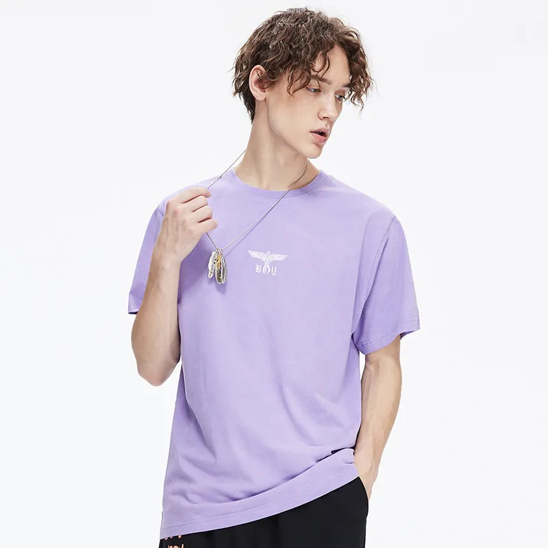 Boy London Crew Neck Fitted Straight Short Sleeved T Shirt Unisex Purple-2
