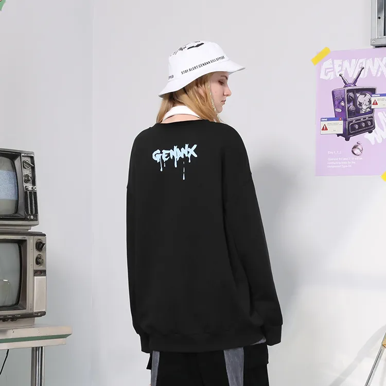 GENANX Crew Neck Loose Fit Regular Sweatshirt Unisex-3