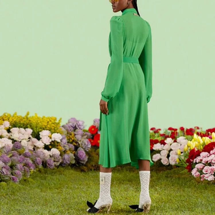 GUCCI Chinese New Year Long-Sleeved Dresses Women's Green-4
