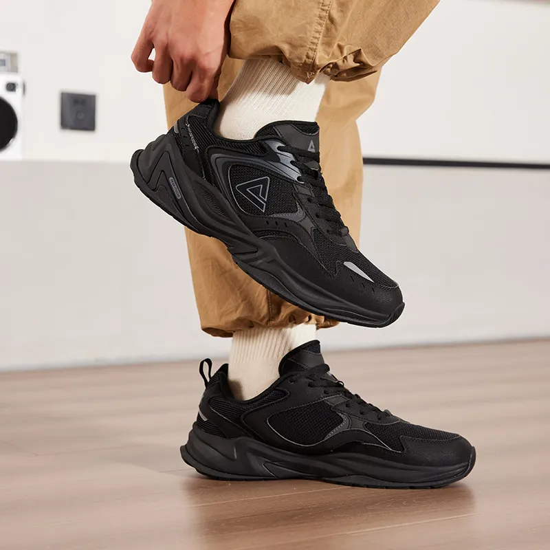 PEAK State Pole Source Back Casual Shoes Men Low Top All Black-6