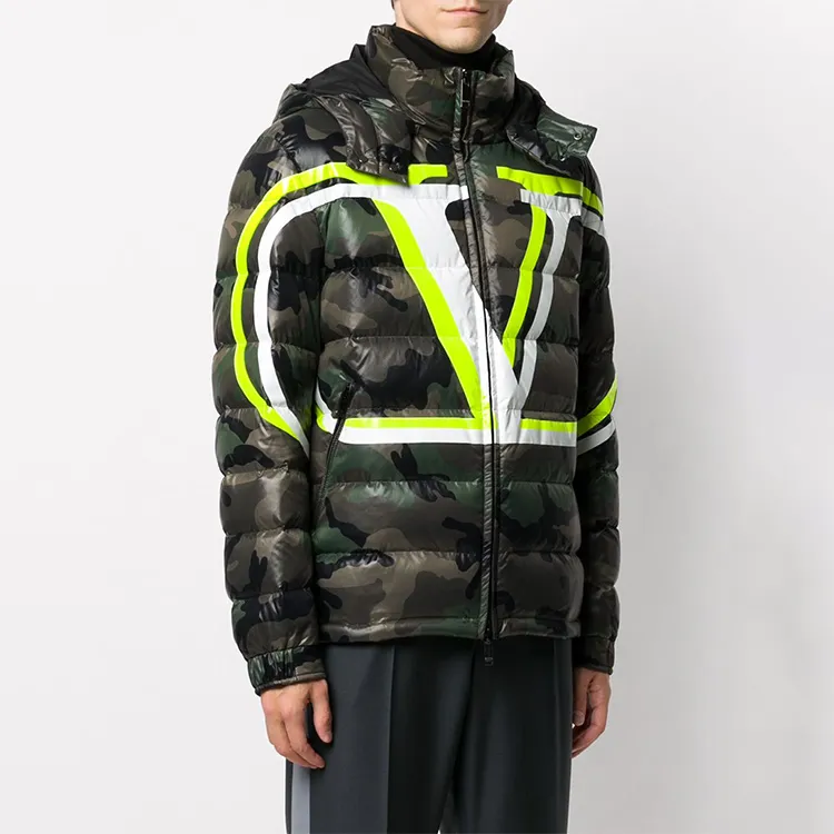 Valentino Camouflage Hooded Down Jacket Men's Green-6