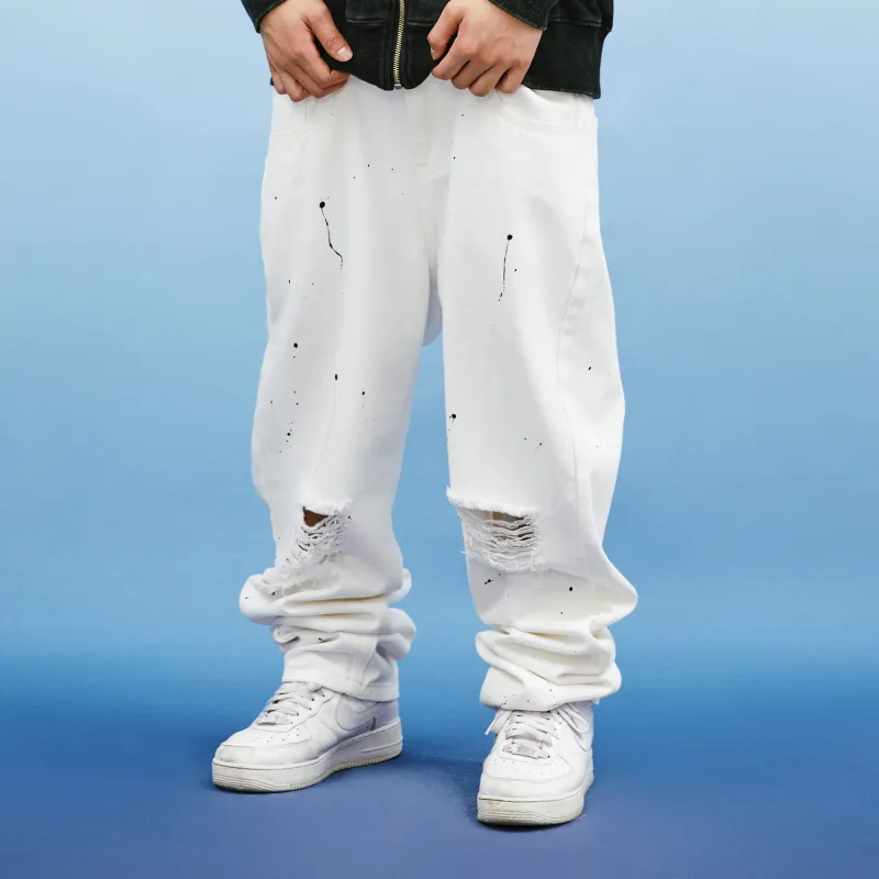 LKOD Straight Jeans Unisex White-2
