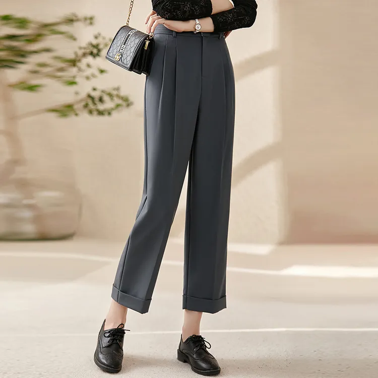 OUNIXUE Casual Pants Women's Gray-2
