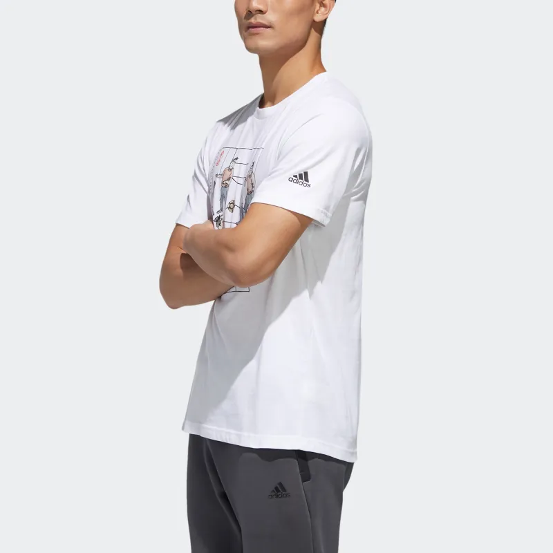 Adidas T Shirts Men White-3