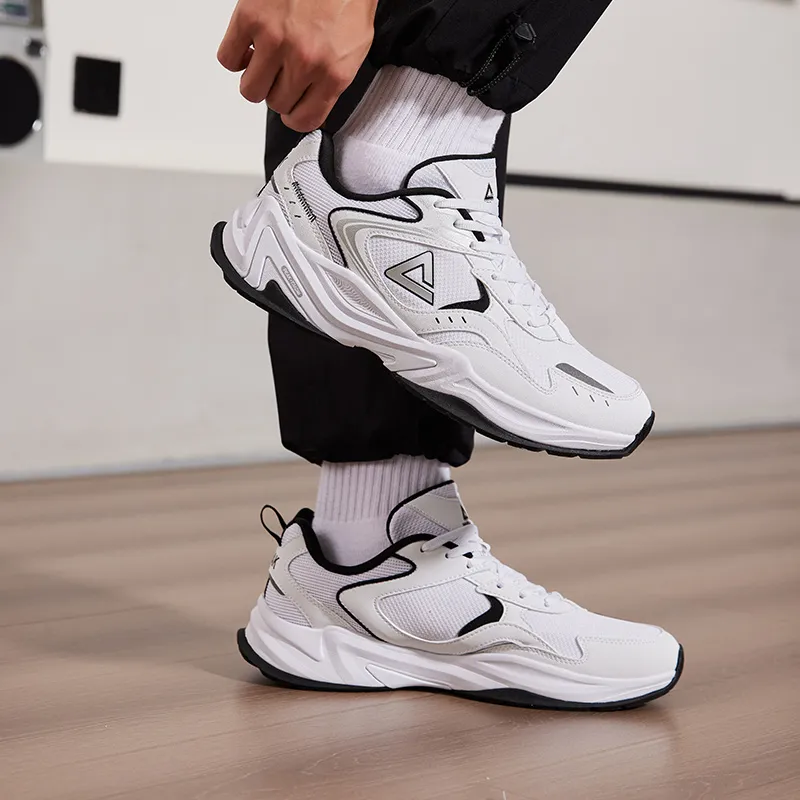 PEAK State Pole Source Back Casual Shoes Men Low Top All White/Black-5