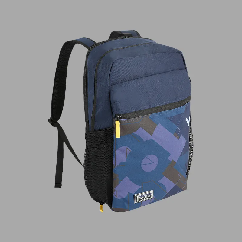VICTOR Badminton Bags 3 Pcs Sporty Style Backpack Navy Blue Unisex Independent Shoe Compartment Side Storage Pocket-2