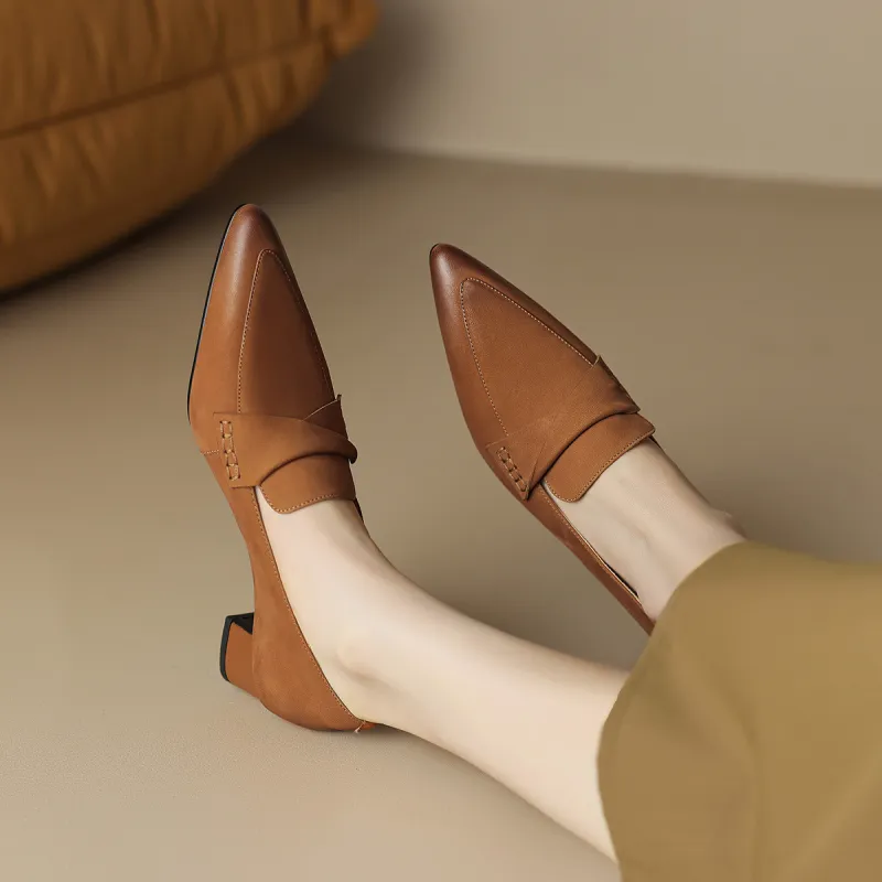 MARINO FABIANI Chunky Heel High Heels 4.5cm Women's Brown-2