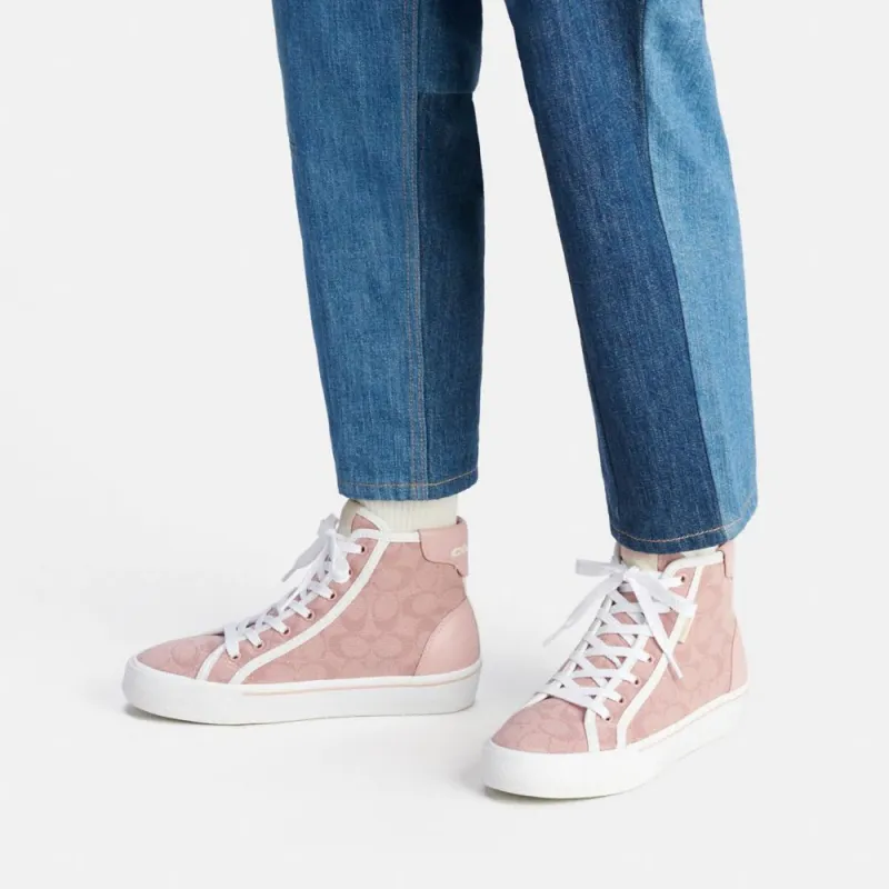COACH CitySole High Top Skateboard Shoes Women's Pink-3