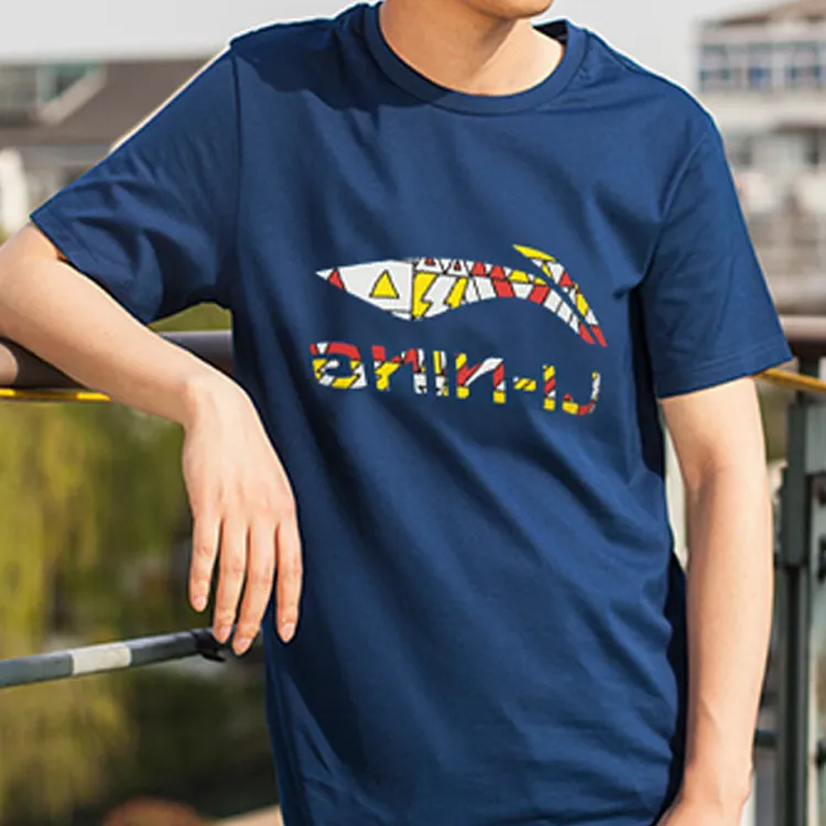 LINING T Shirts Men French Porcelain Blue-3