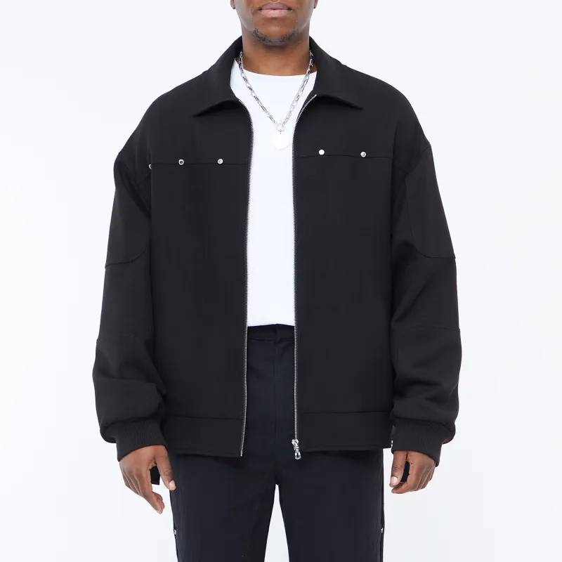 FANBIOU FW21 Fitted Jacket Unisex Black-2
