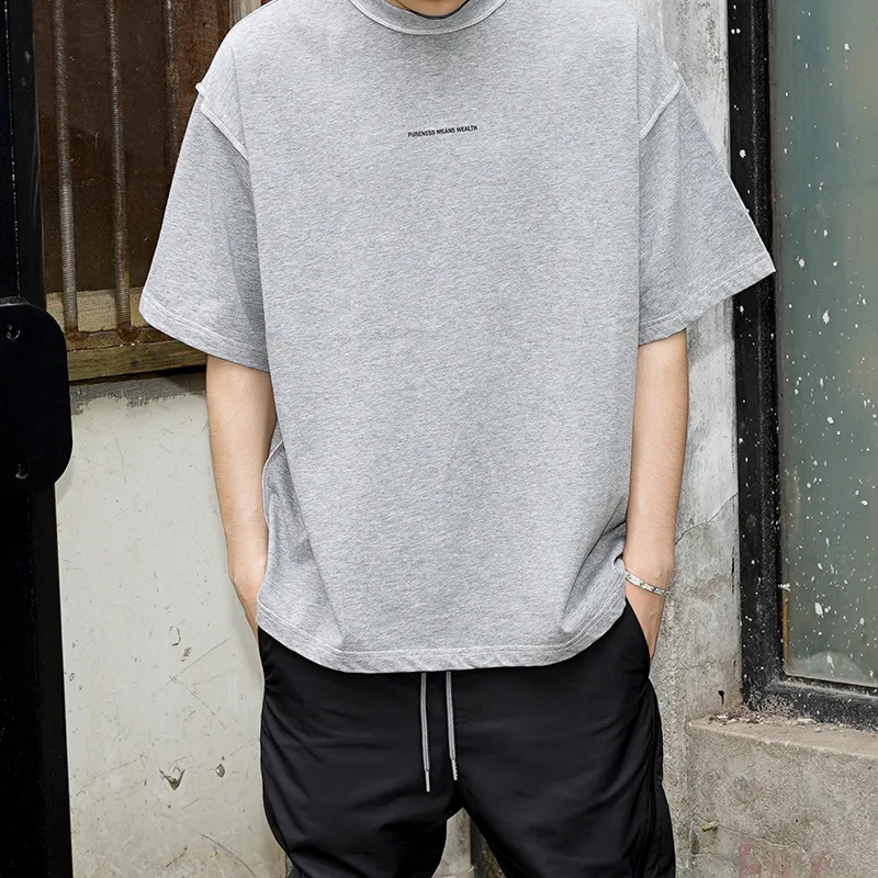 P.M.W SS21 Straight T Shirt Men's Heather Gray-3
