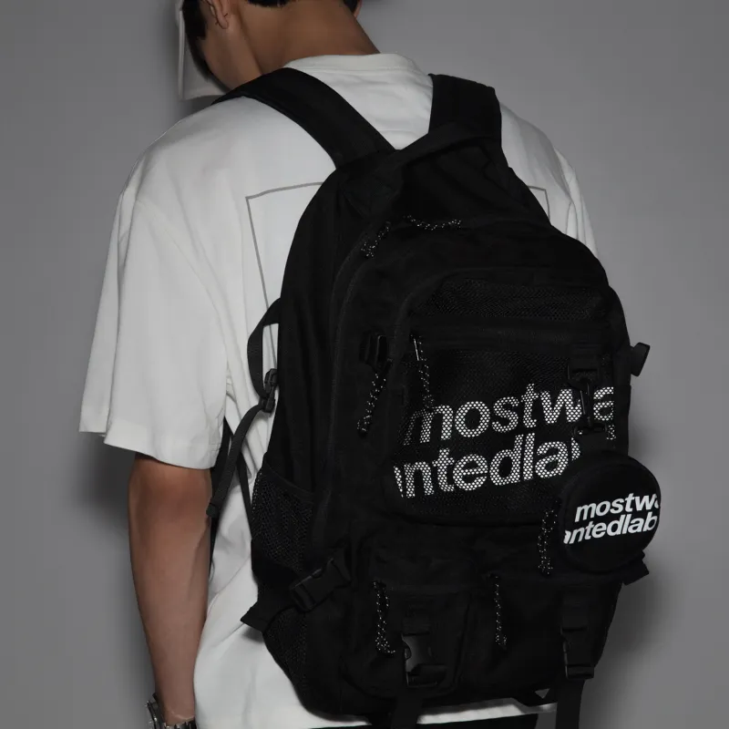 MostwantedLab Polyester Backpack Large Size Unisex Black-3