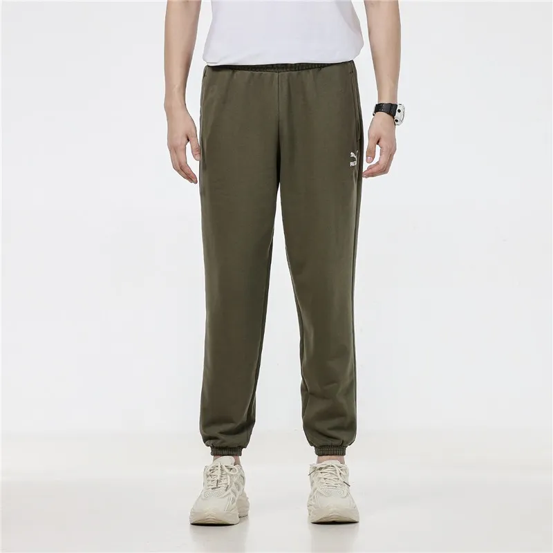 PUMA FICG Home Prematch Knitted Sweatpants Men Army Green-2