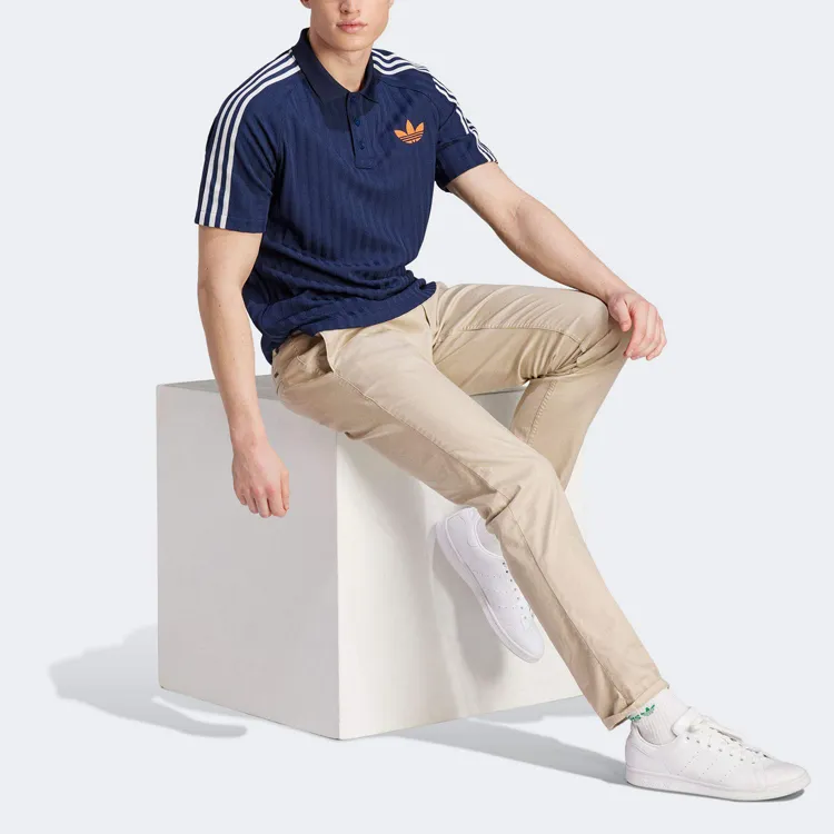 Adidas Originals 70S Polo Shirts Men Dark Blue-3