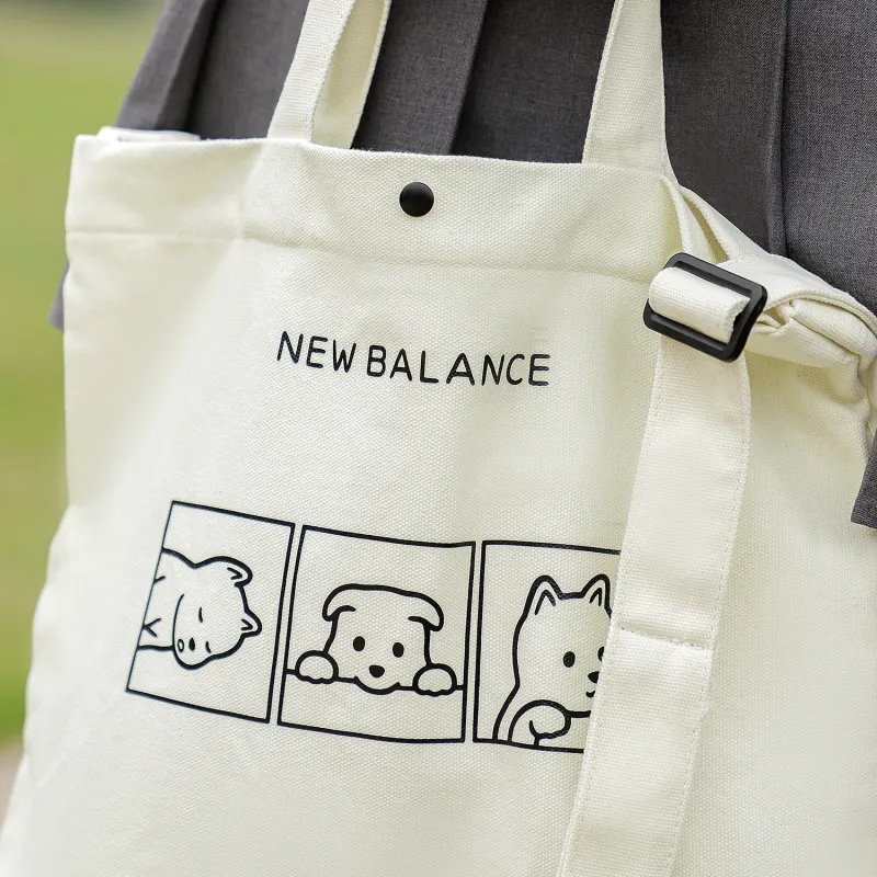 New Balance × Noritake Collaboration Canvas Portable Crossbody Canvas Bag, Shoulder Bag Unisex Ivory White-5