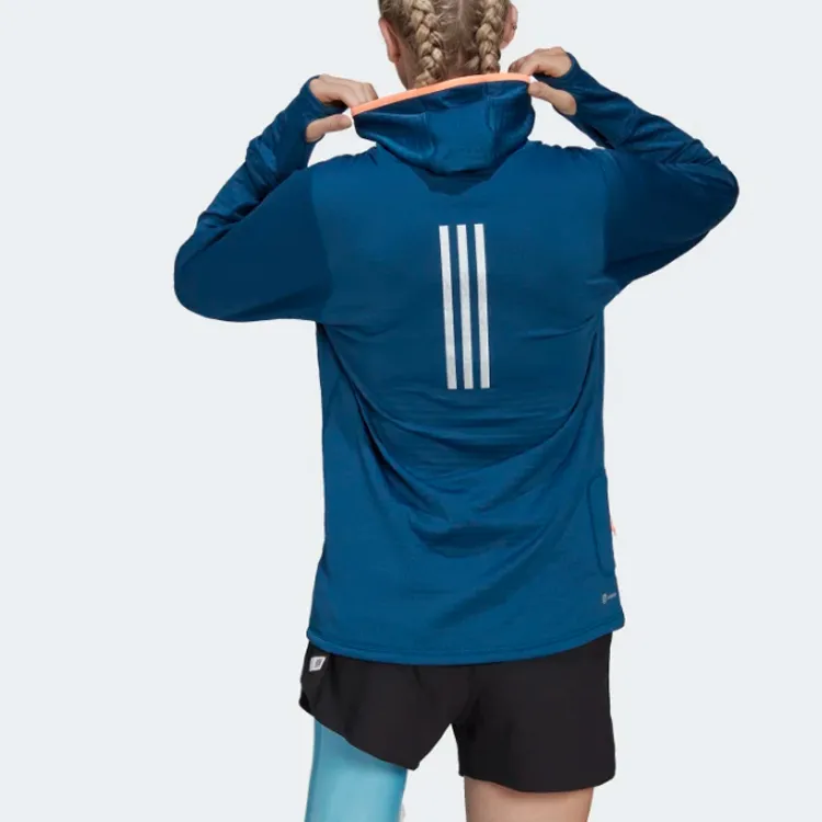 Adidas Free Shipping With AdiClub X-City Fleece Running Long Sleeve Hoodie-3