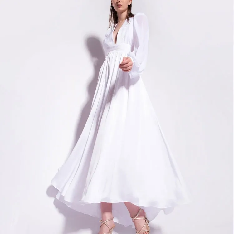 PINKO Long Sleeved Dresses Women's White-4