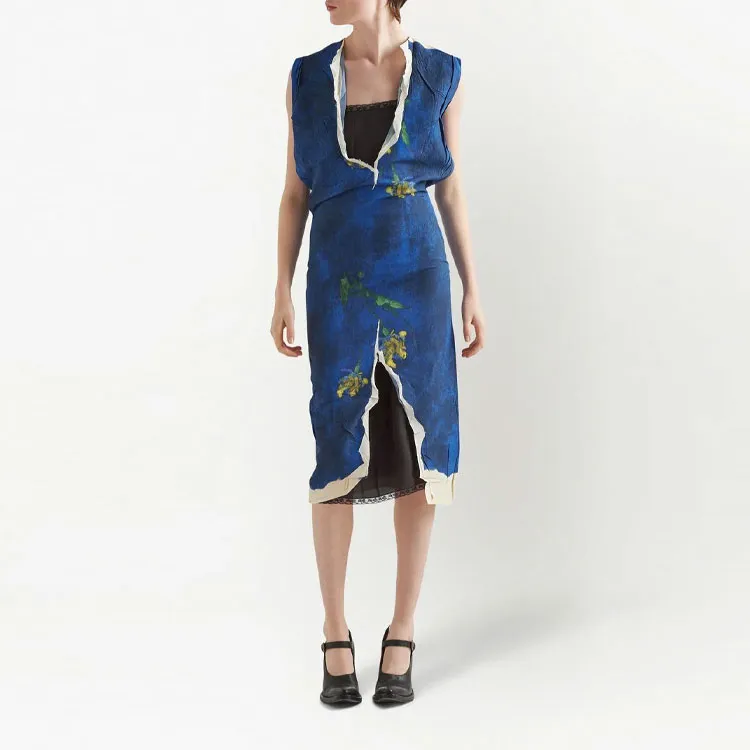 PRADA Sleeveless Dresses Women's Blue-1