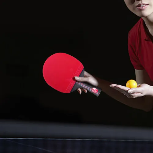 BESTRAY Ping Pong Paddles Unisex All Wood, Carbon Fiber Red Black