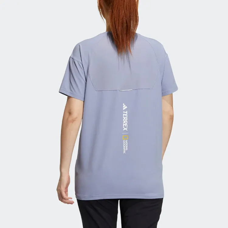 Adidas T Shirts Women's Silver Gray Violet-2