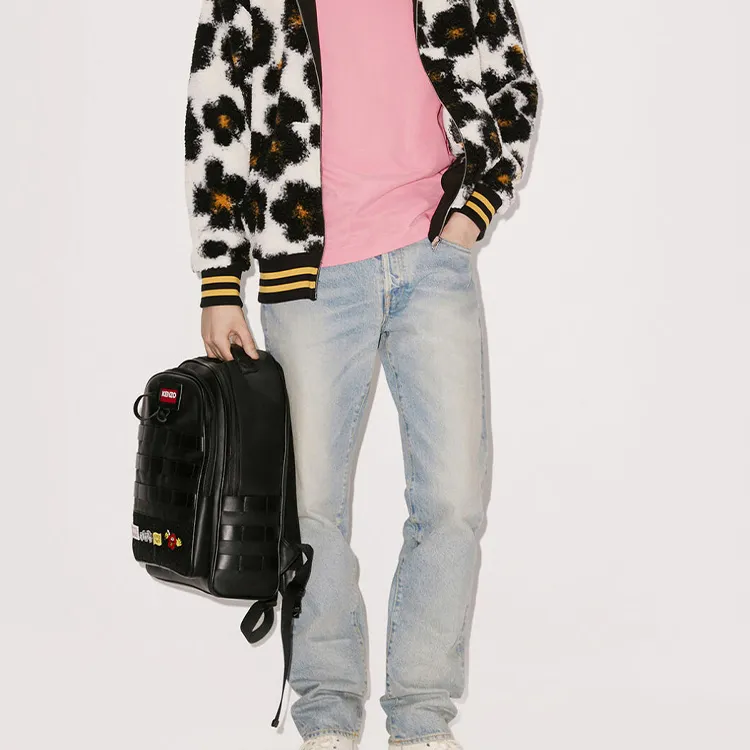 KENZO Cow Leather Backpack Unisex Black-2