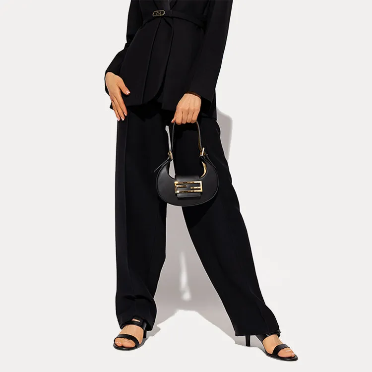 FENDI Polyester Cookie Bag Crescent Bag Shoulder Bag Handbag Shoulder Bag Women's Black-3