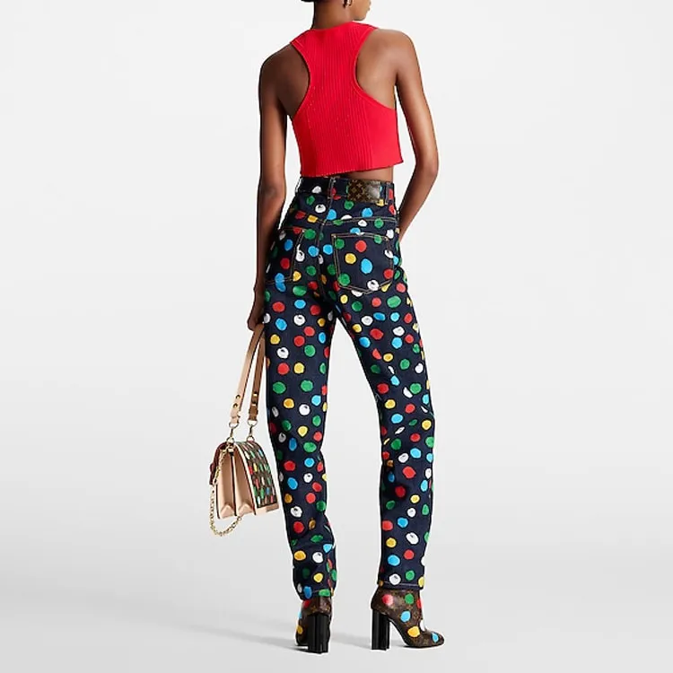 LOUIS VUITTON Louis Vuitton X Yayoi Kusama Jeans Women's Blue-2
