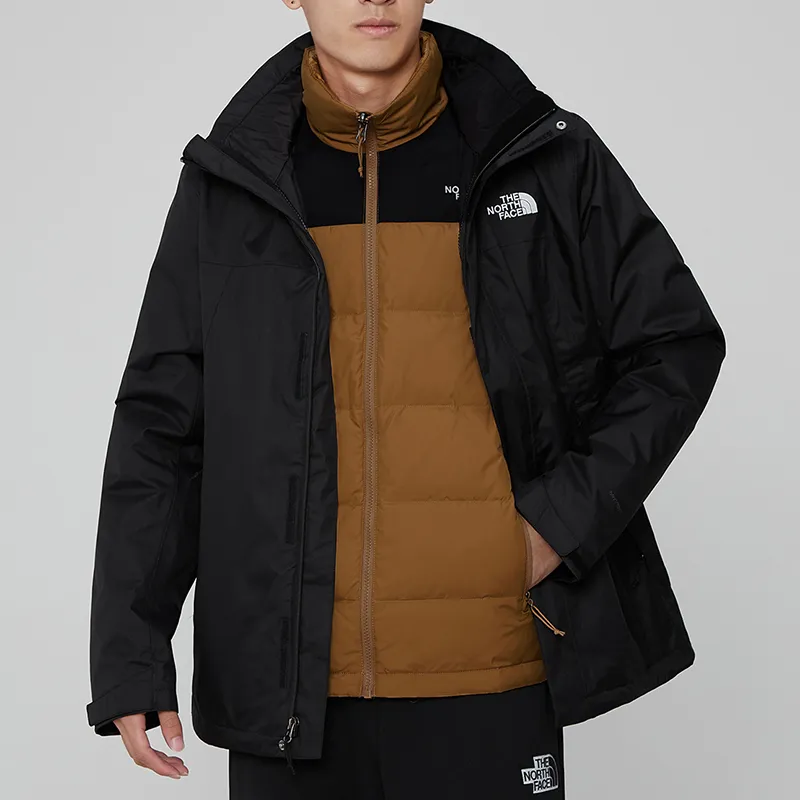 THE NORTH FACE Water Resistant Windproof Wear Resistant Warm Windbreaker Jacket Men's Black-3