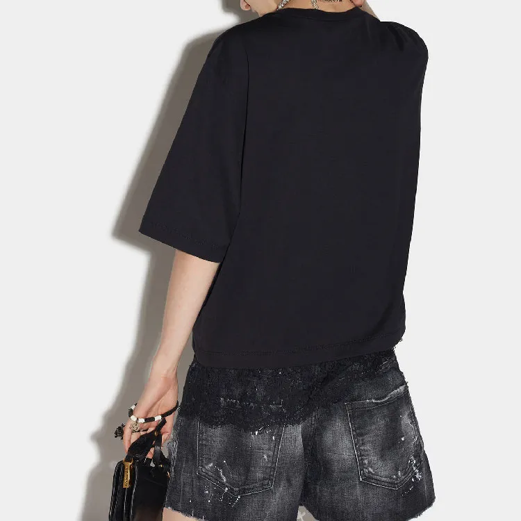 DSQUARED 2 Lace Hem Crewneck T Shirt-3