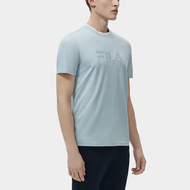 FILA T Shirt Men's Light Sky Blue-5
