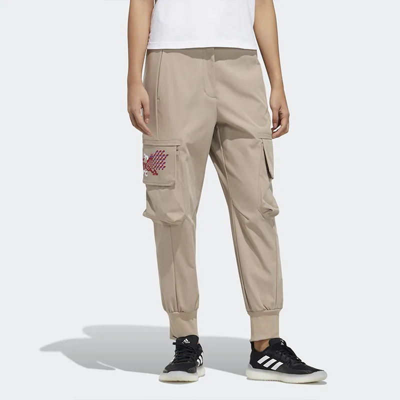 Adidas CNY Collection Knitted Sweatpants Women's Khaki-1