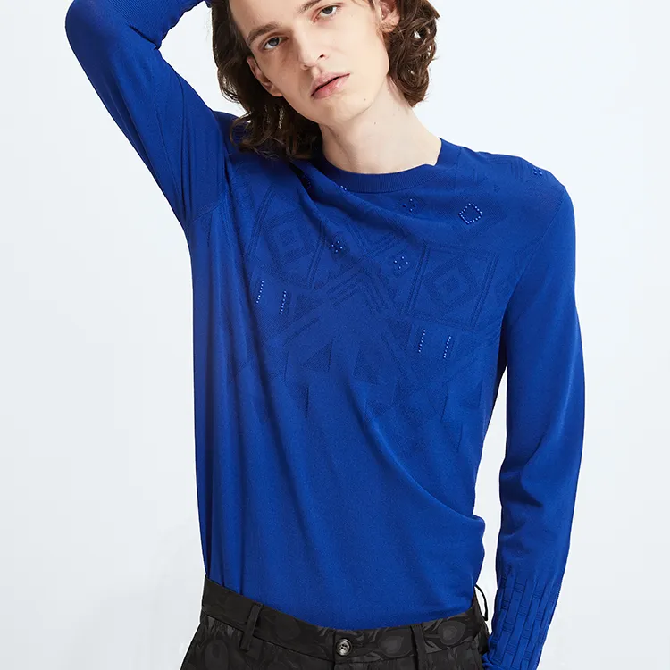 DAVID NAMAN Sweaters Men Royal Blue-3